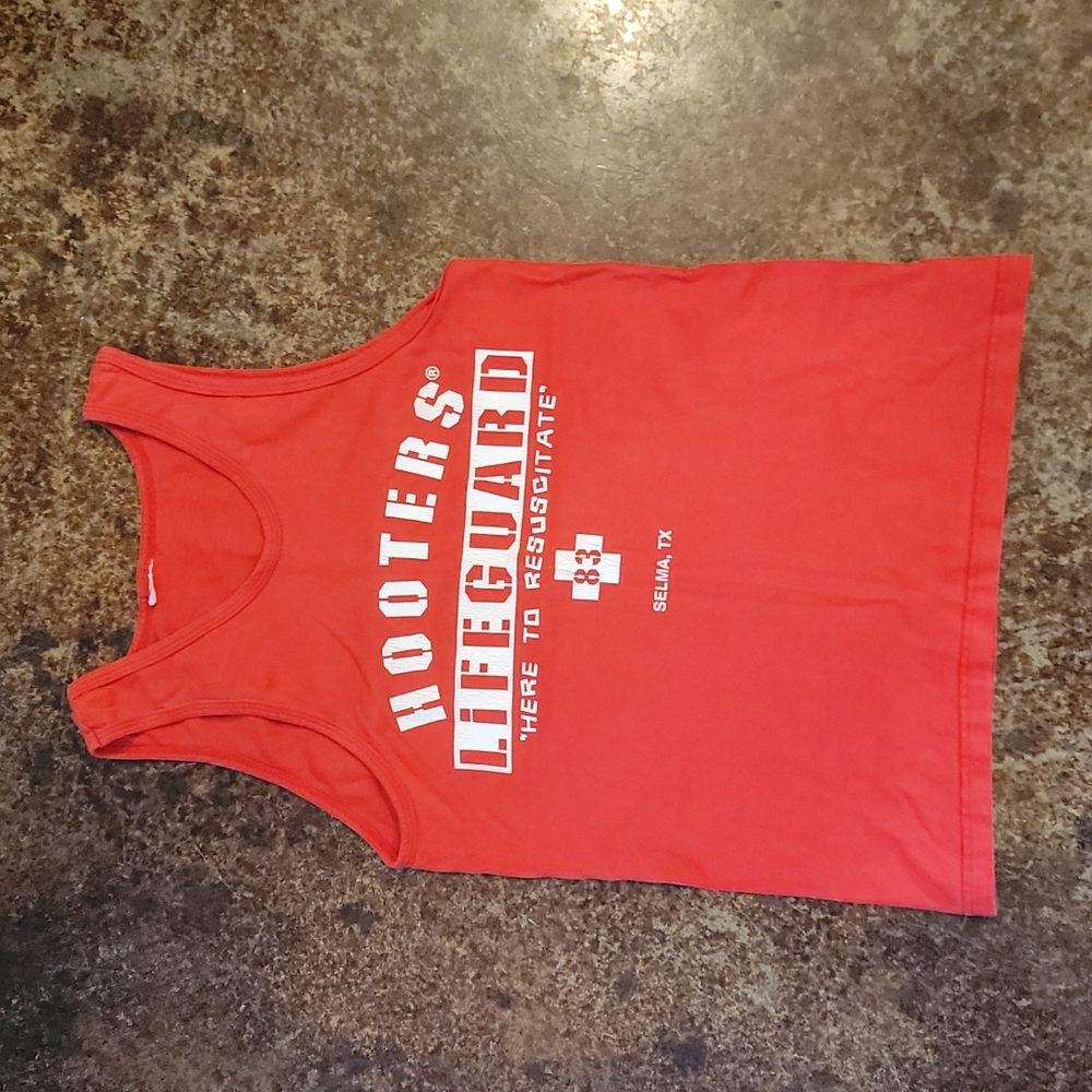 Hooters red tank top lifeguard